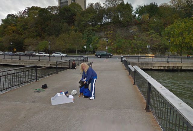 Il se passe de drôles de choses sur les rives de l'Hudson - crédits Google Maps