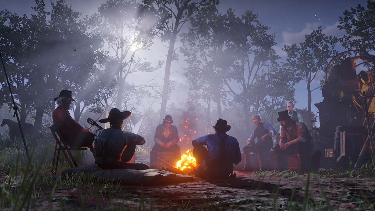 Un feu de camp dans Red Dead Redemption 2 - crédits Rockstar