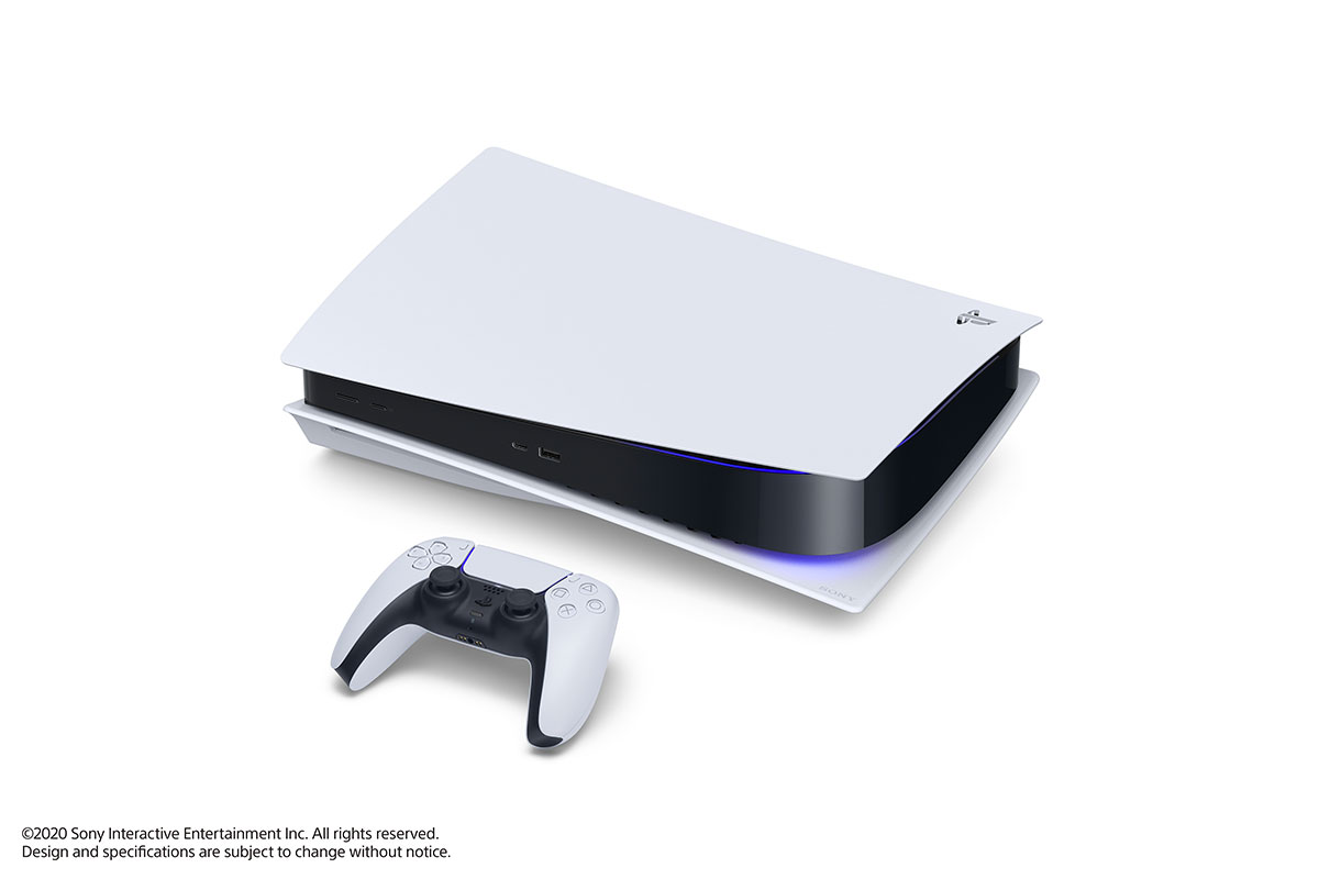 La PlayStation 5 couchée à l'horizontale