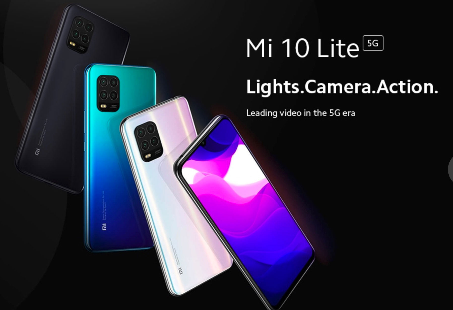 Le Xiaomi Mi 10 Lite et ses différentes couleurs