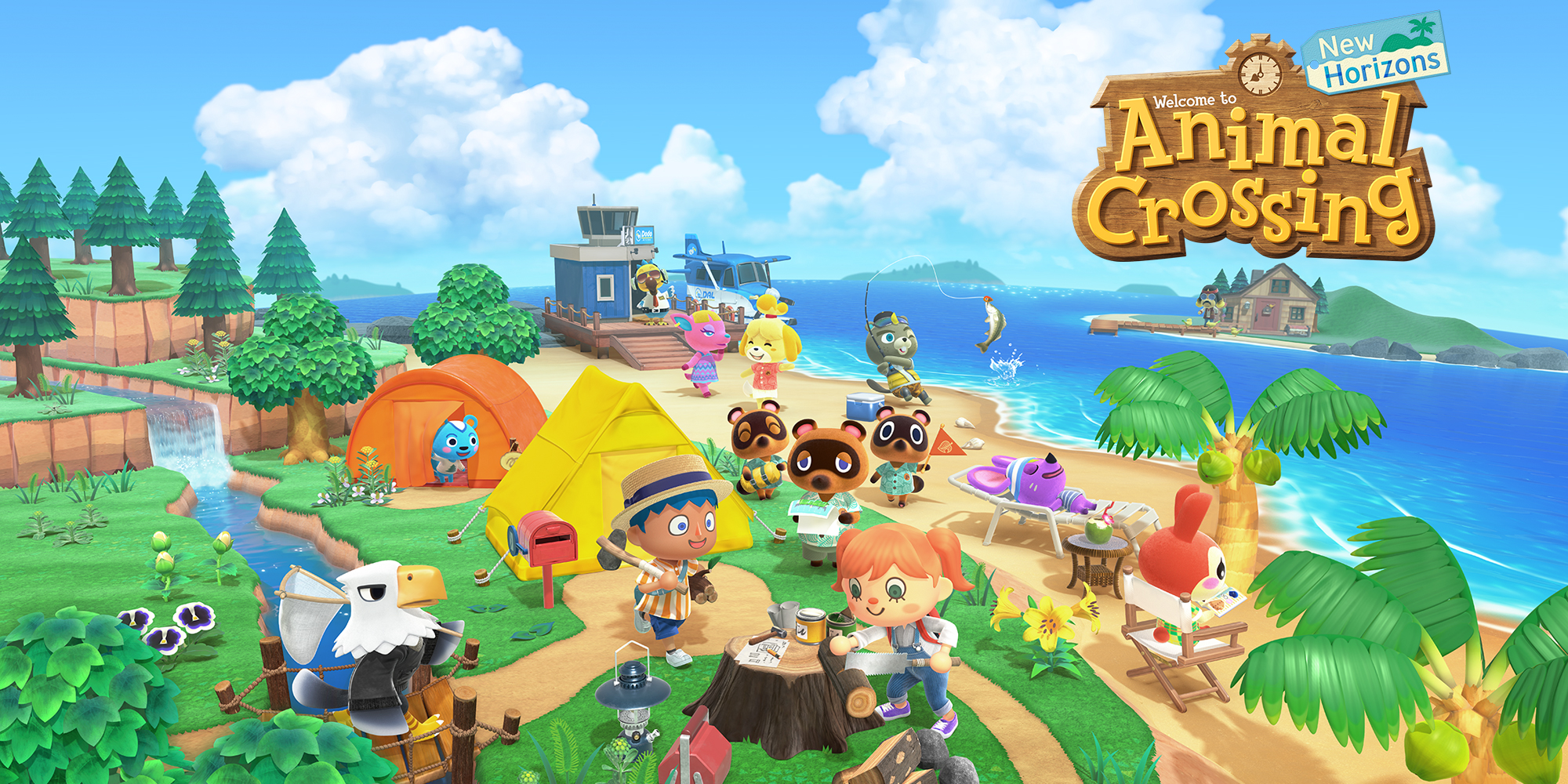 Une affiche dédiée à Animal Crossing Nw Horizons