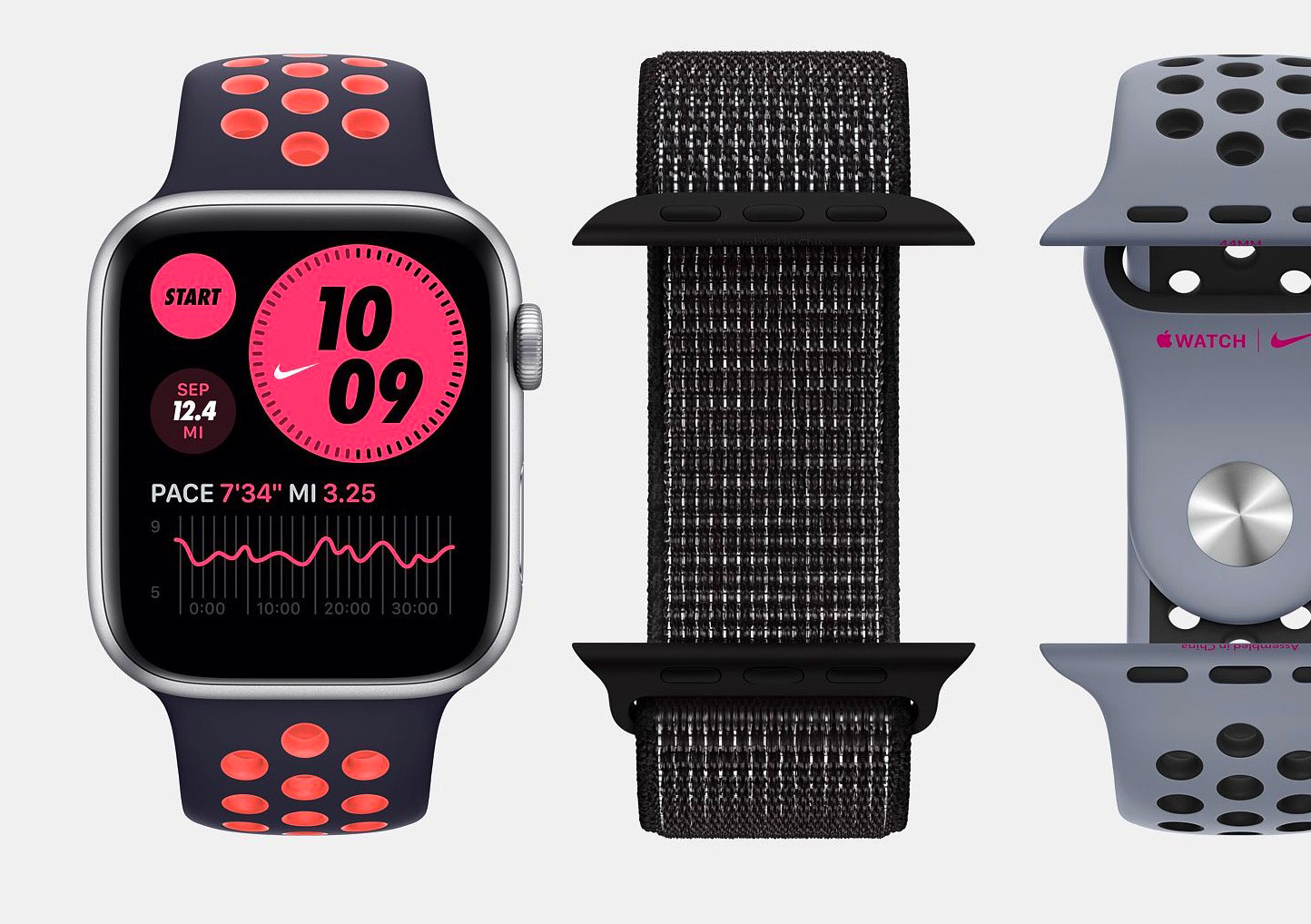 Plusieurs bracelets sont proposés pour l'Apple Watch SE édition Nike