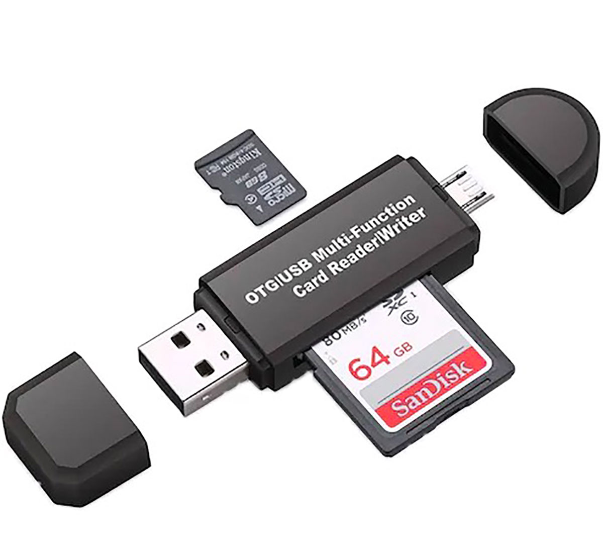 Ce lecteur de cartes peut lire les SD et les micro SD et il ne coûte pas plus de 2,63 €