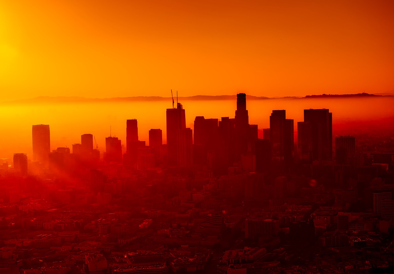 La ville de Los Angeles (Californie) sous le smog