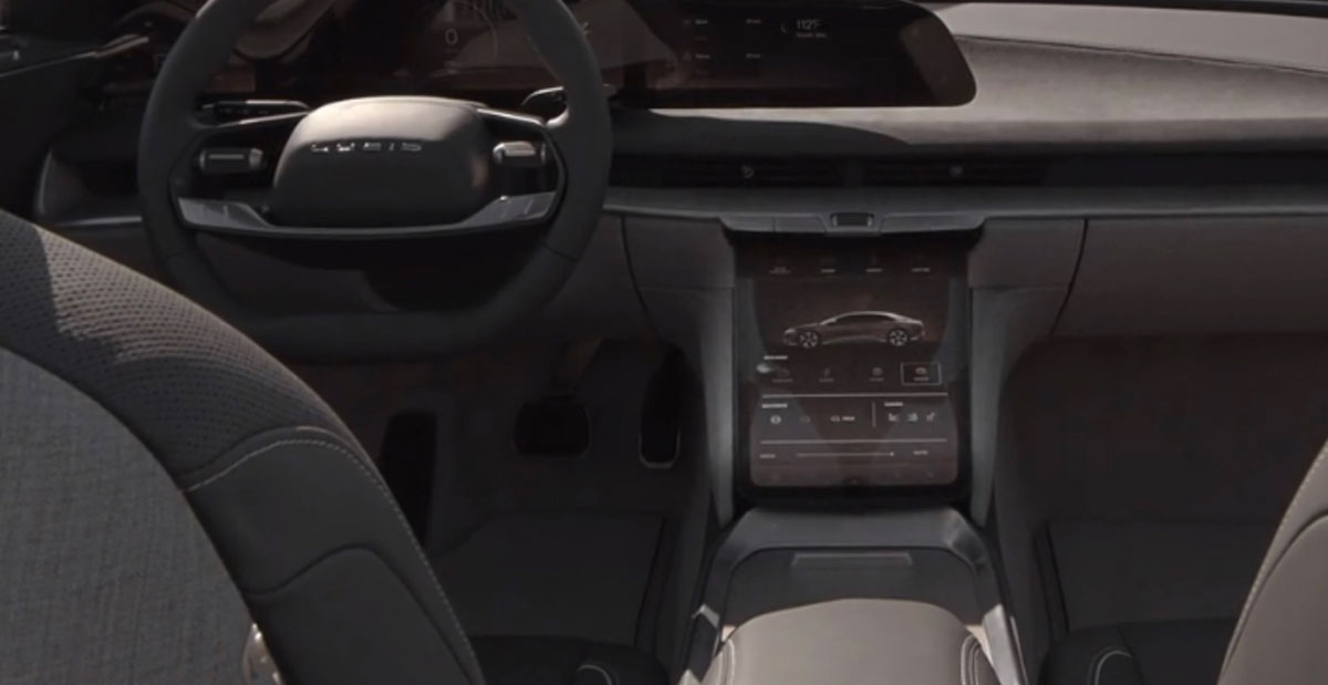 La console centrale de la Lucid Air