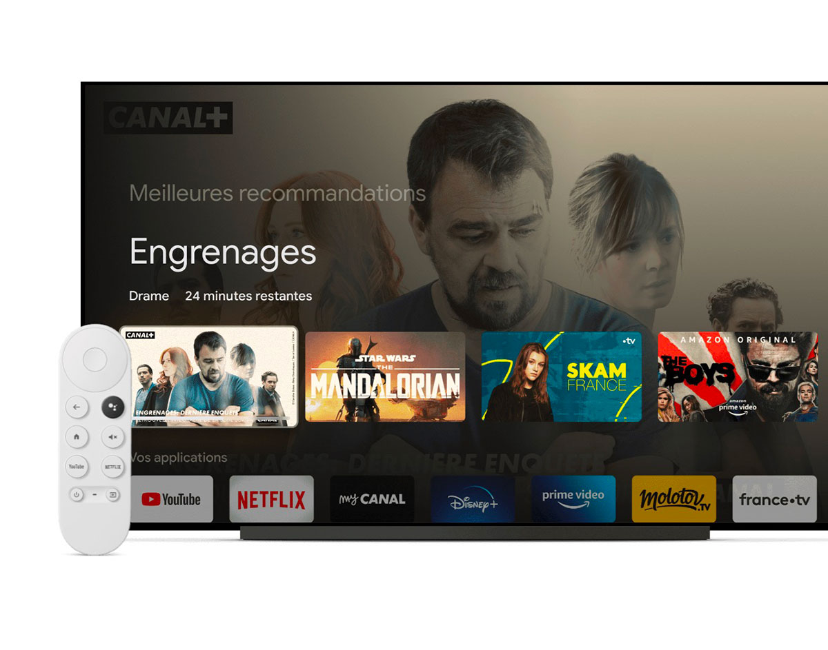 Le Chromecast avec Google TV est accompagné d'une télécommande