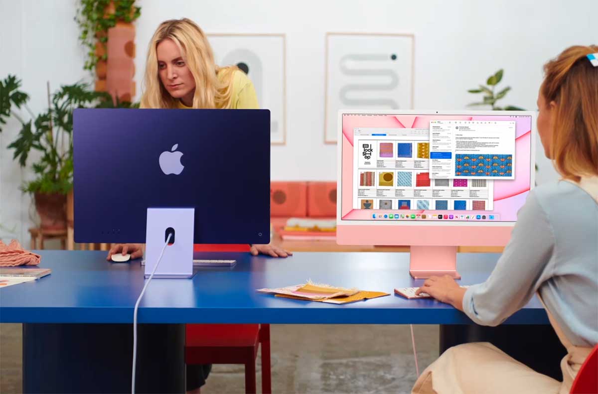 Les iMac (2021) sont très colorés - crédits Apple