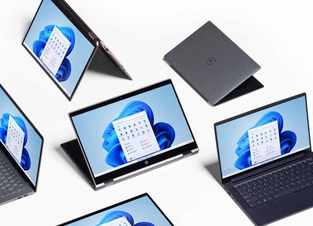 Une image mettant en scène plusieurs appareils sous Windows 11