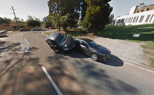 Un drôle d'accident photographié par Google Maps