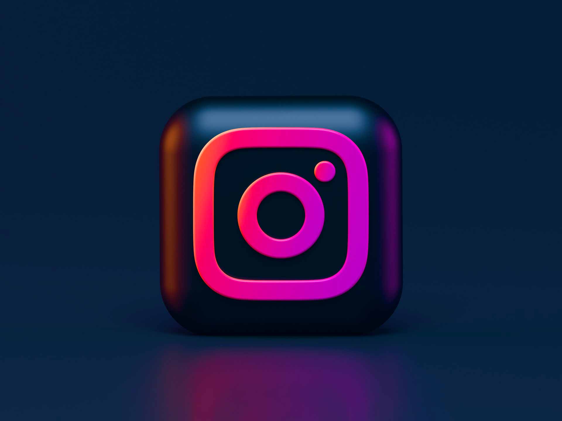 Le logo d'Instagram sur fond noir