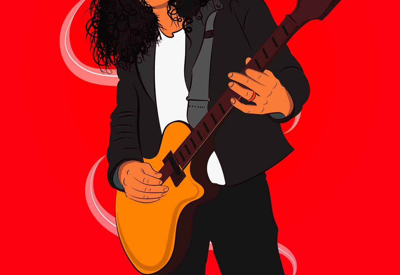 Un homme jouant de la guitare
