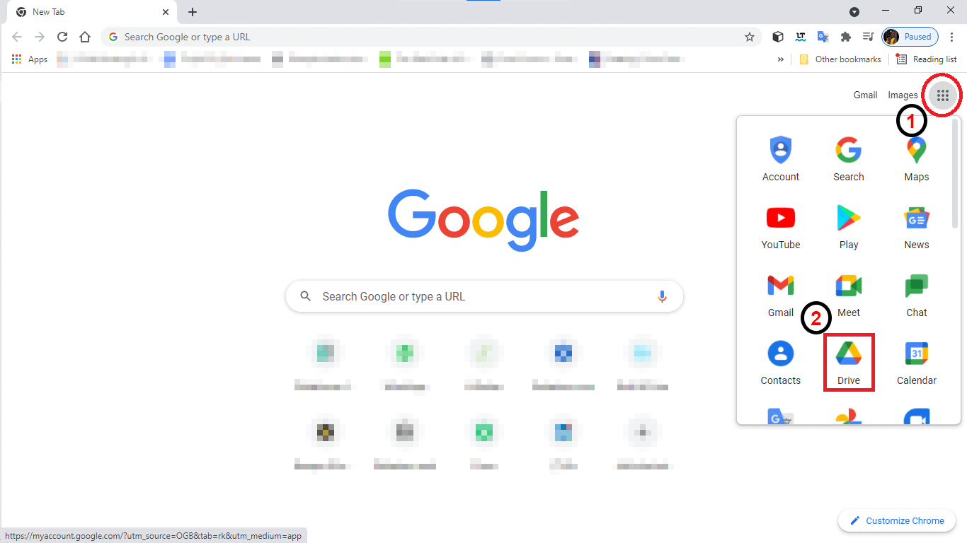 Ouverture de Google Drive