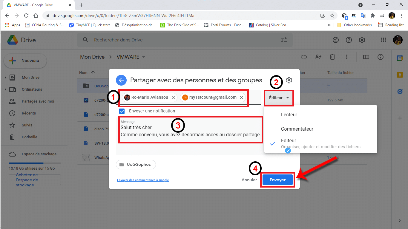 Partage avec des personnes spécifiques