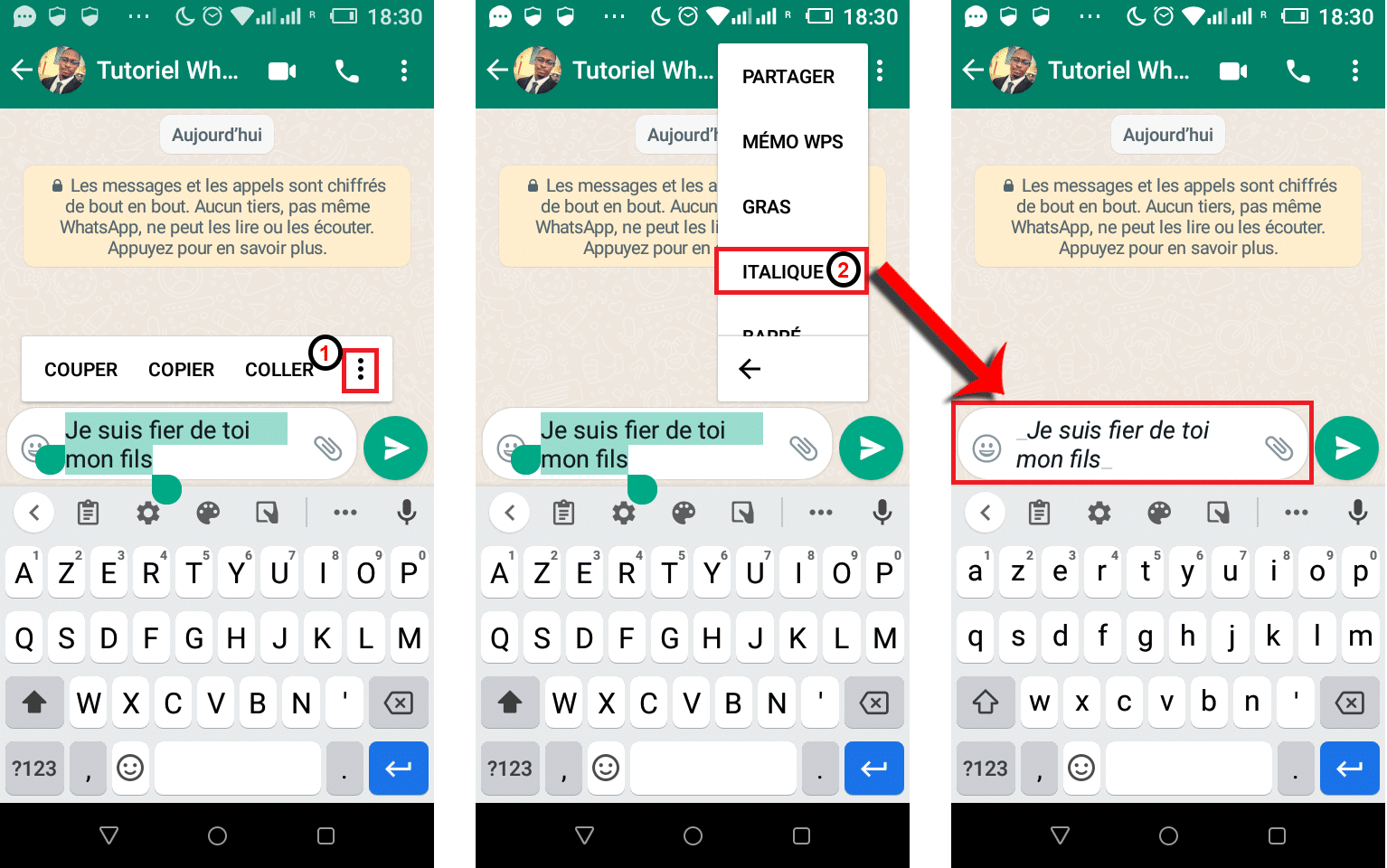Comment mettre en forme le texte d’un message WhatsApp