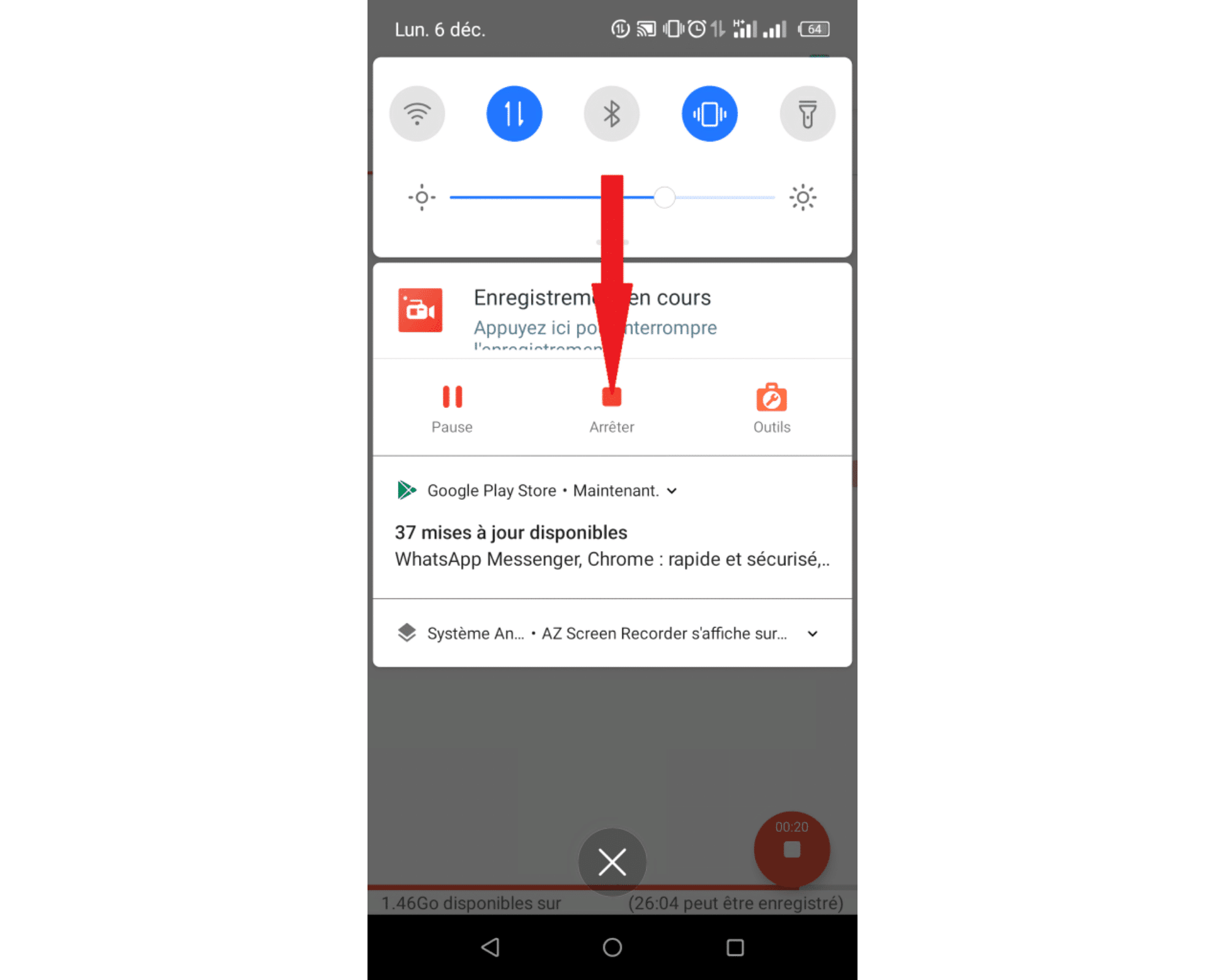 Arrêter-Az-Screen-Enregistrer-Des-Video-Ecran-Sur-Android