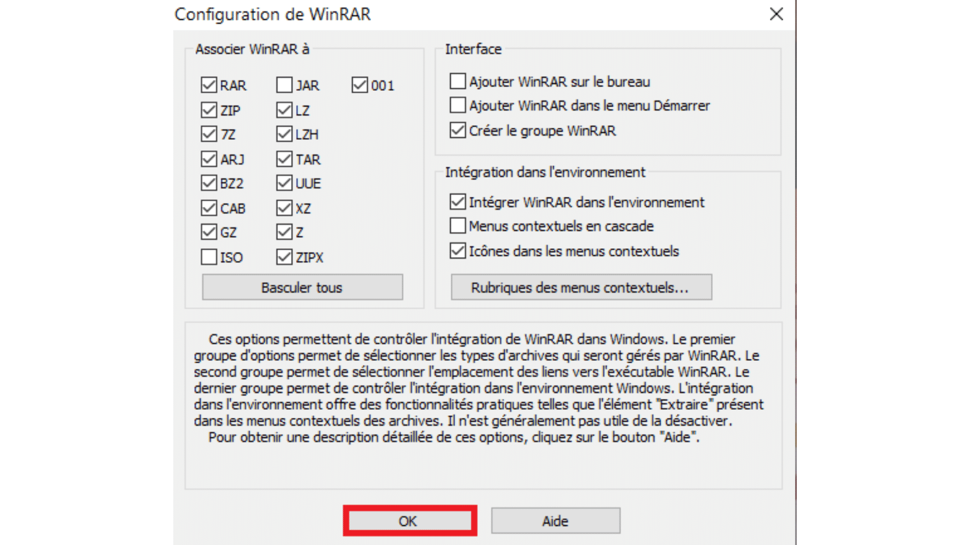 Configuration-WinRAR