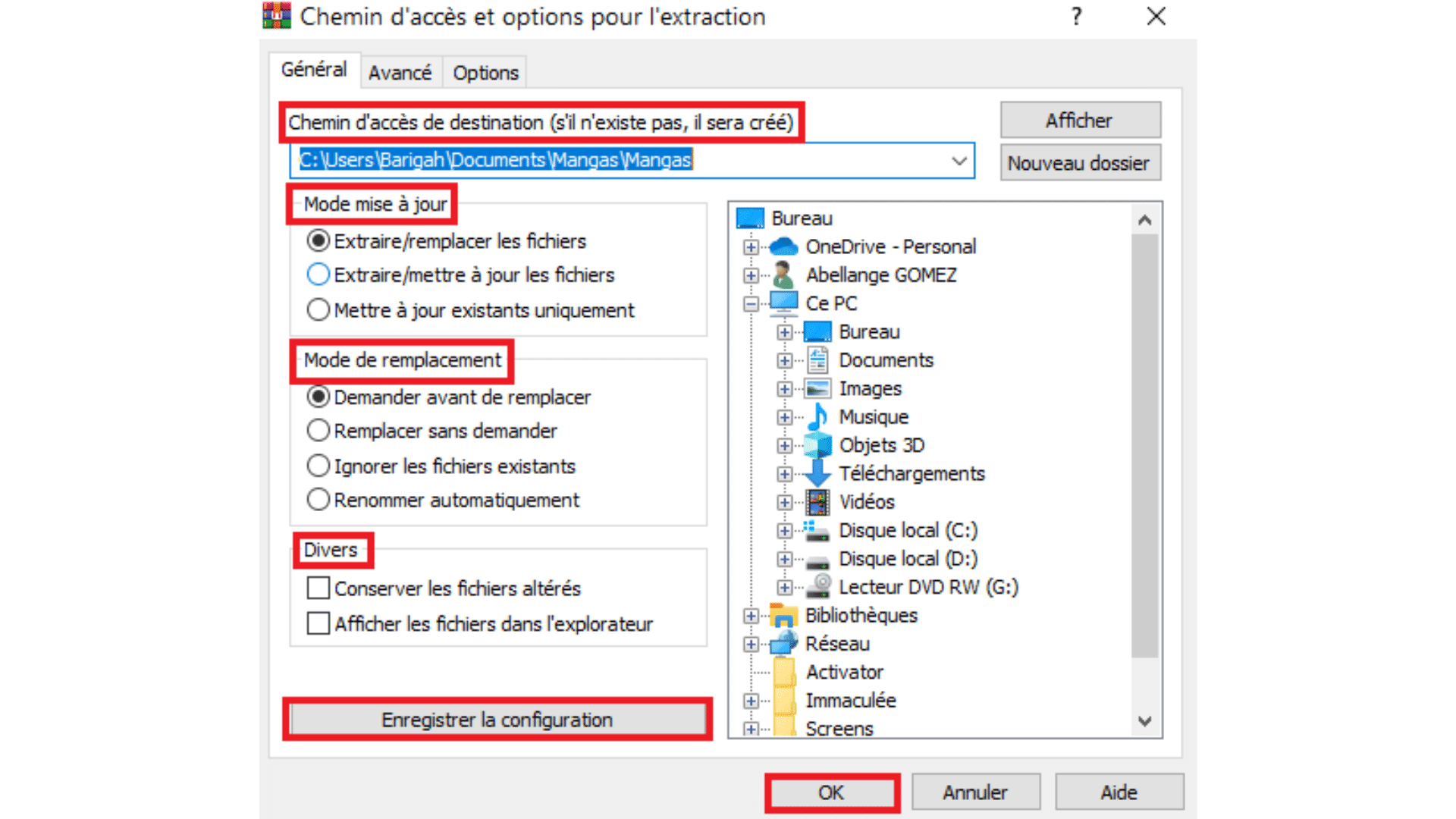 Décompresser-Extraire-WinRAR