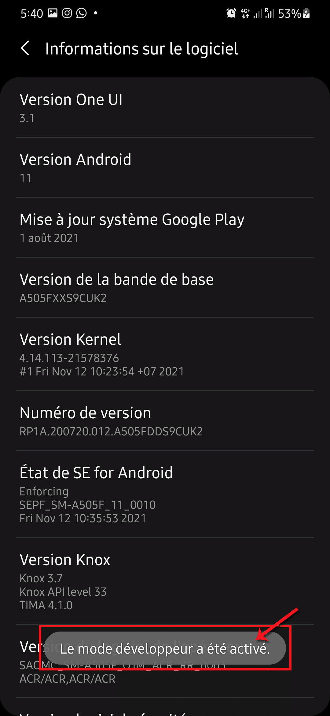 Activation_mode_développeur – © Crédit : fredzone.org