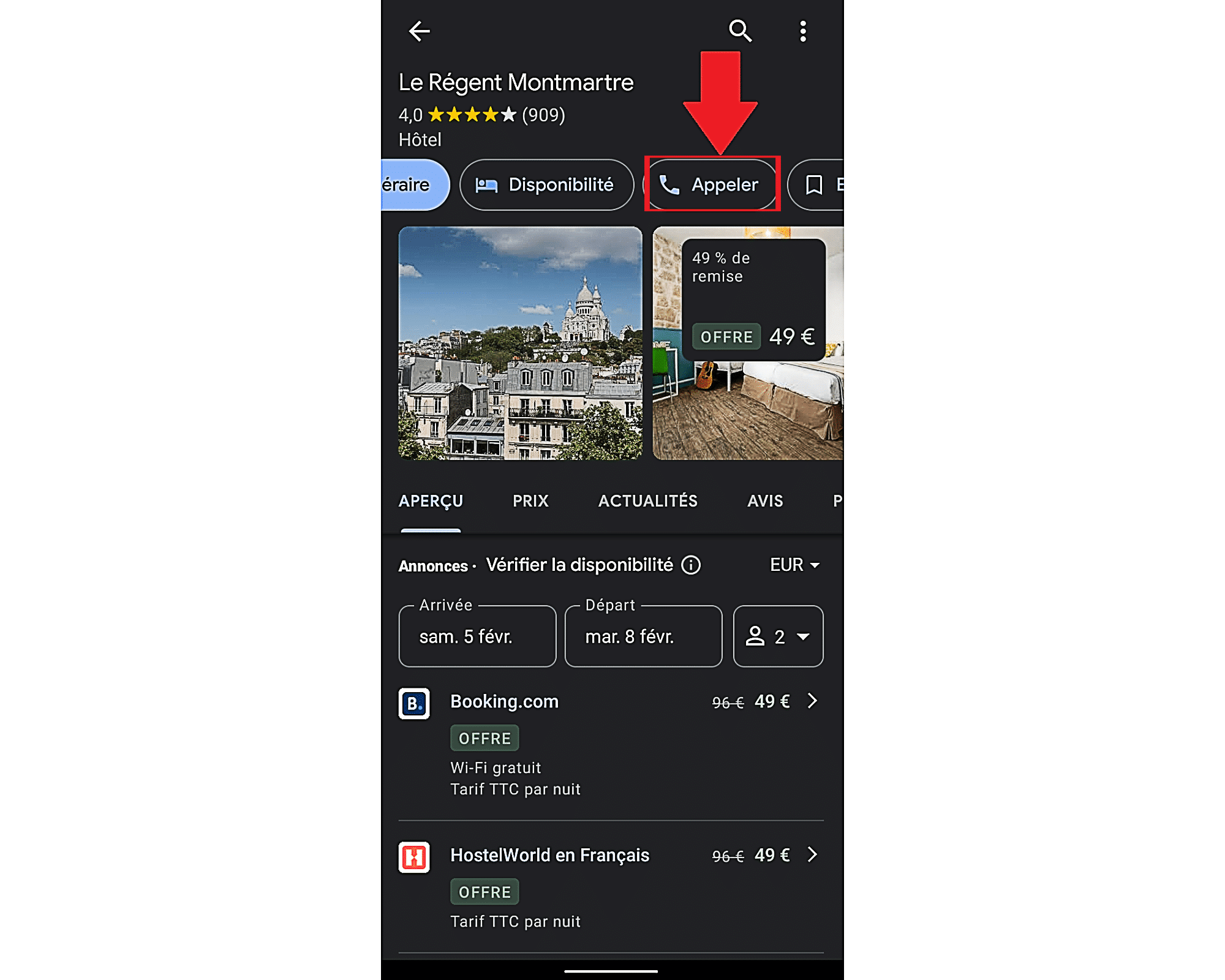 Call-Hotels-Selected-Google Maps