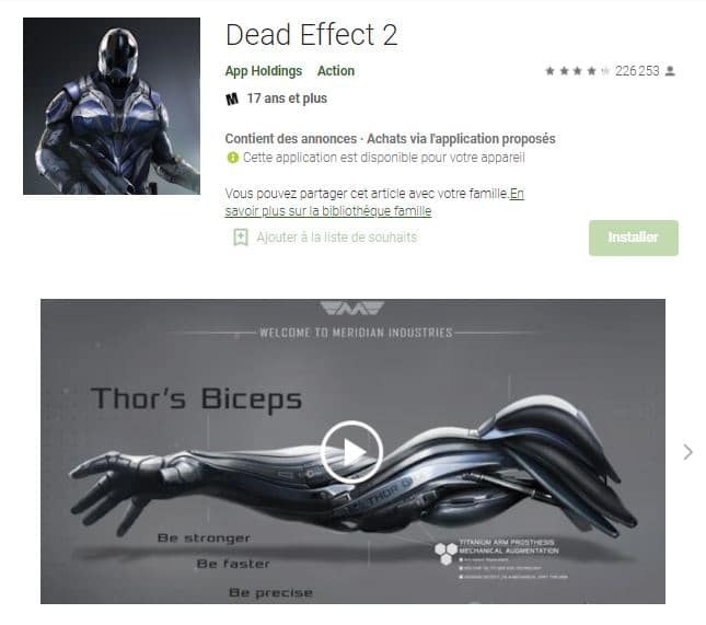 Dead Effect Jeu FPS Android