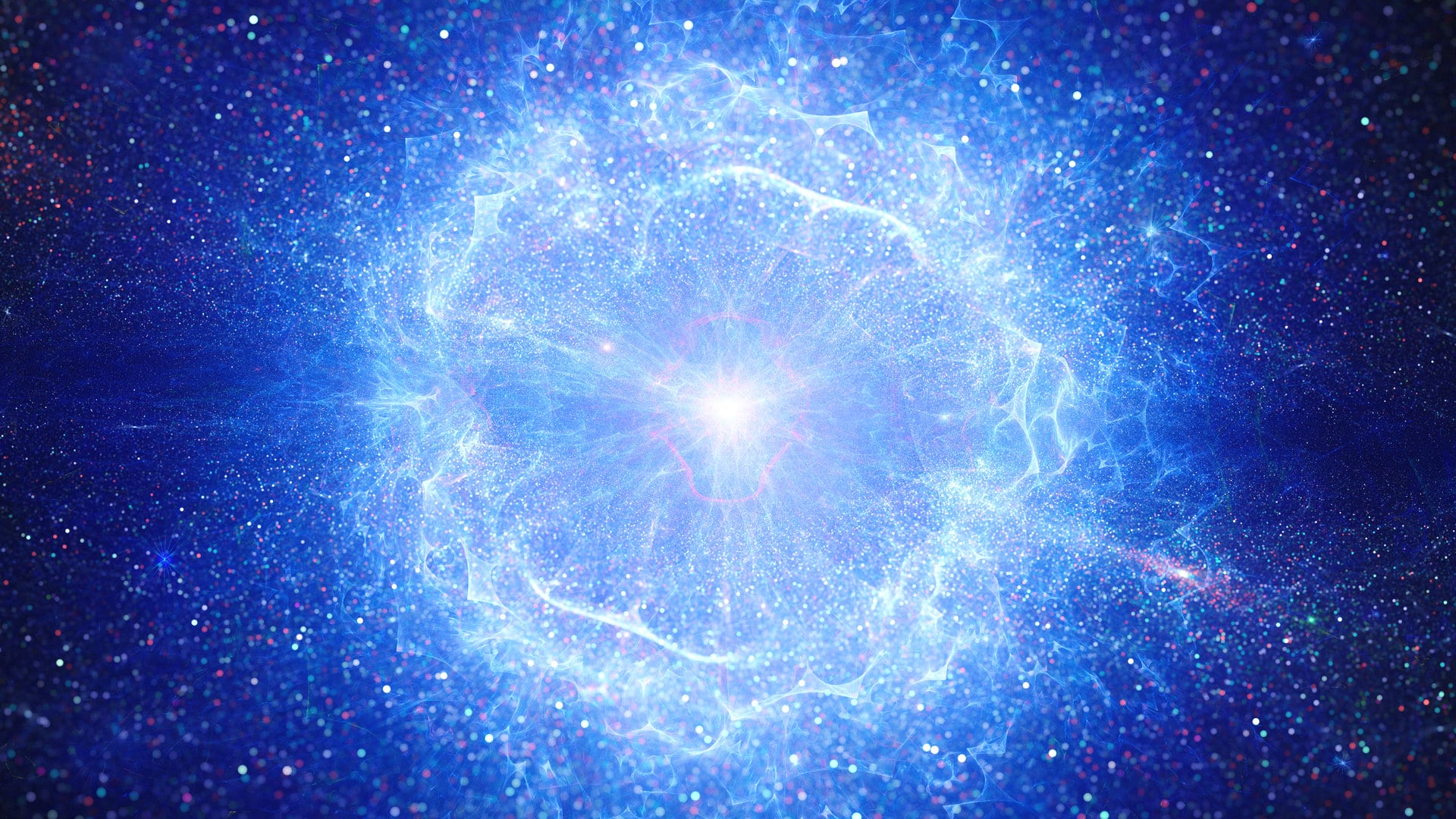 Explosion du big bang dans l'espace