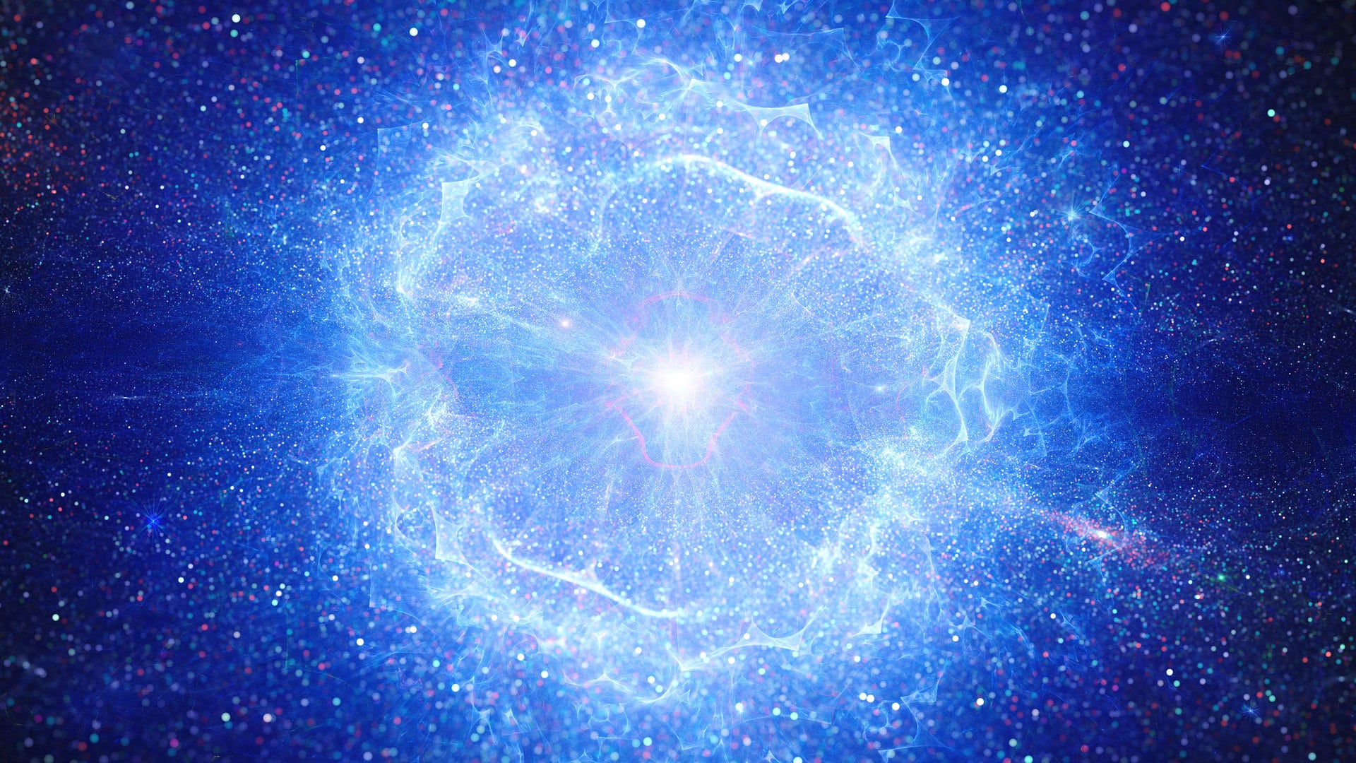 Explosion du big bang dans l'espace