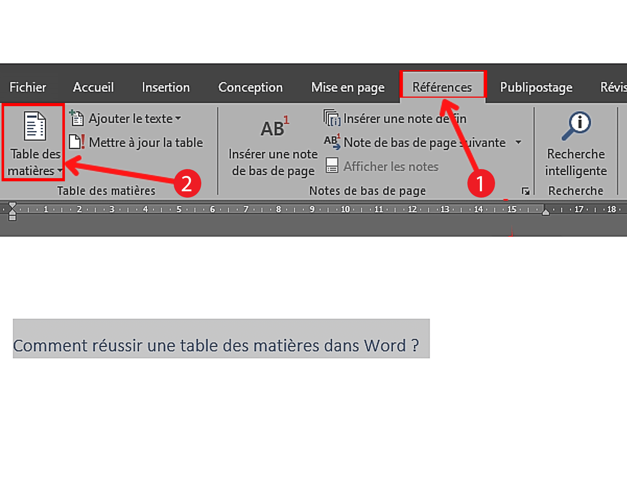 Comment réussir une table des matières dans Word
