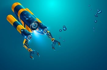 Drone sous-marin sous l'eau