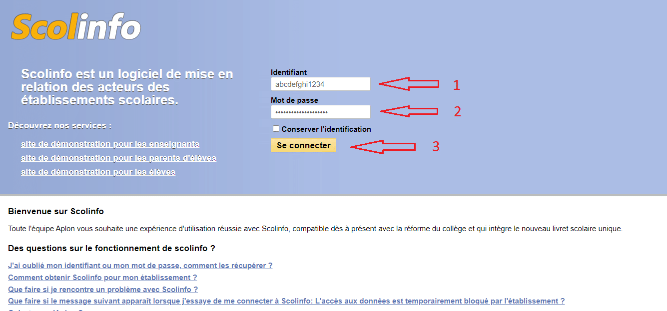 Scolinfo boîte de réception