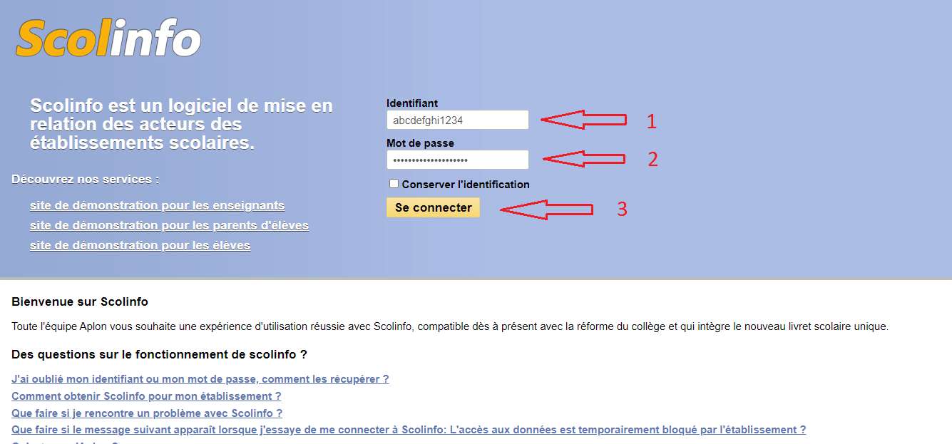 Site_Scolinfo_Connexion
