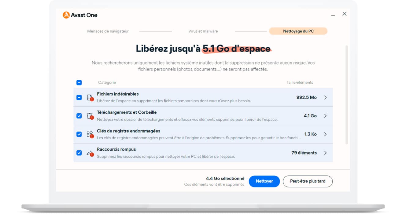 Optimisation Avast One