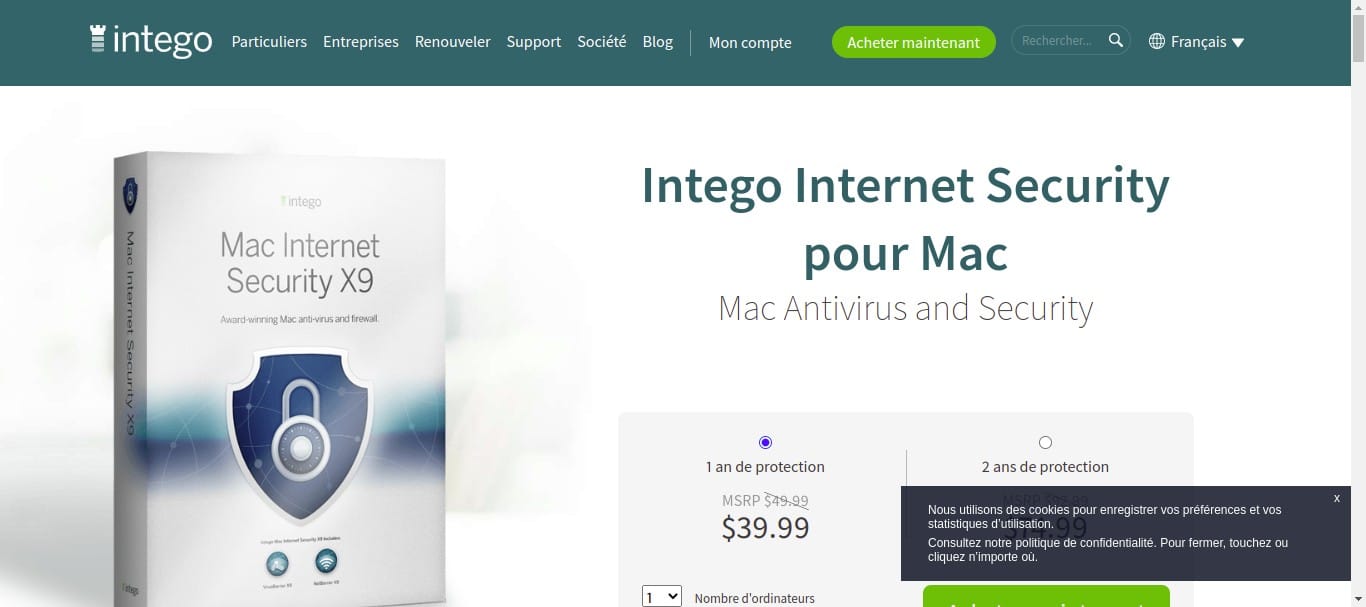 Crédits - Intego mac internet sécurité
