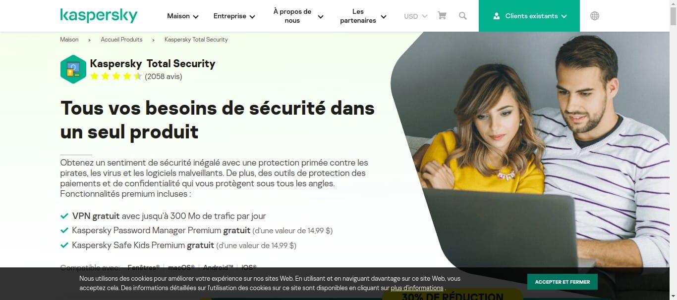 Crédits - Kaspersky Total Security