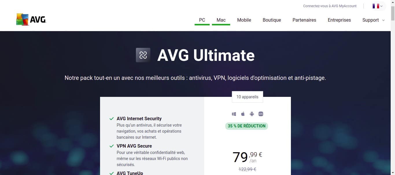 Crédits - AVG Ultimate 2022