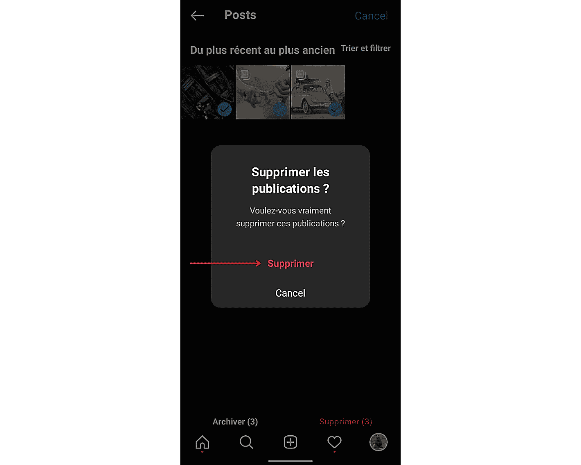 Comment supprimer tous les posts Instagram