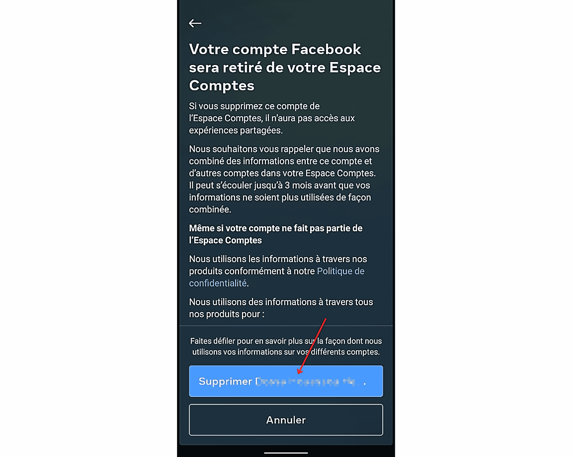Délier-Facebook-et-Instagram-Suppression