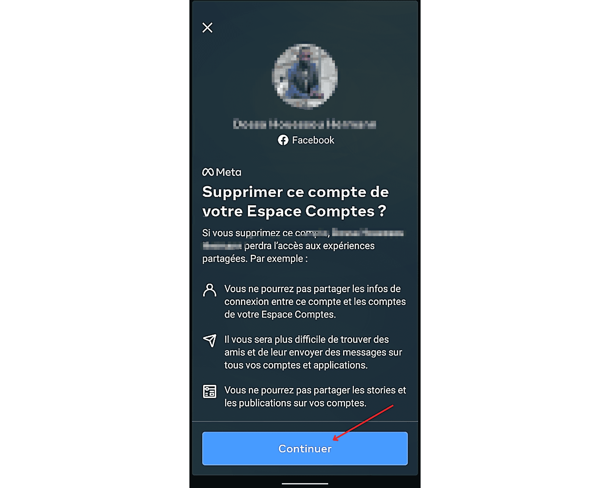 Délier-Facebook-et-Instagram-Supprimer-Continuer