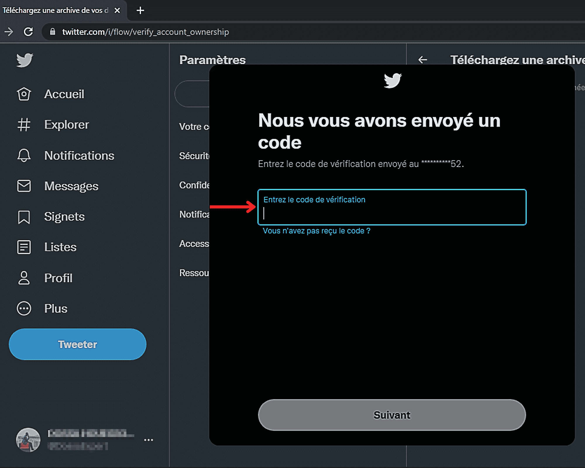 Télécharger-Tous-Vos-Tweets-Envoie-Code