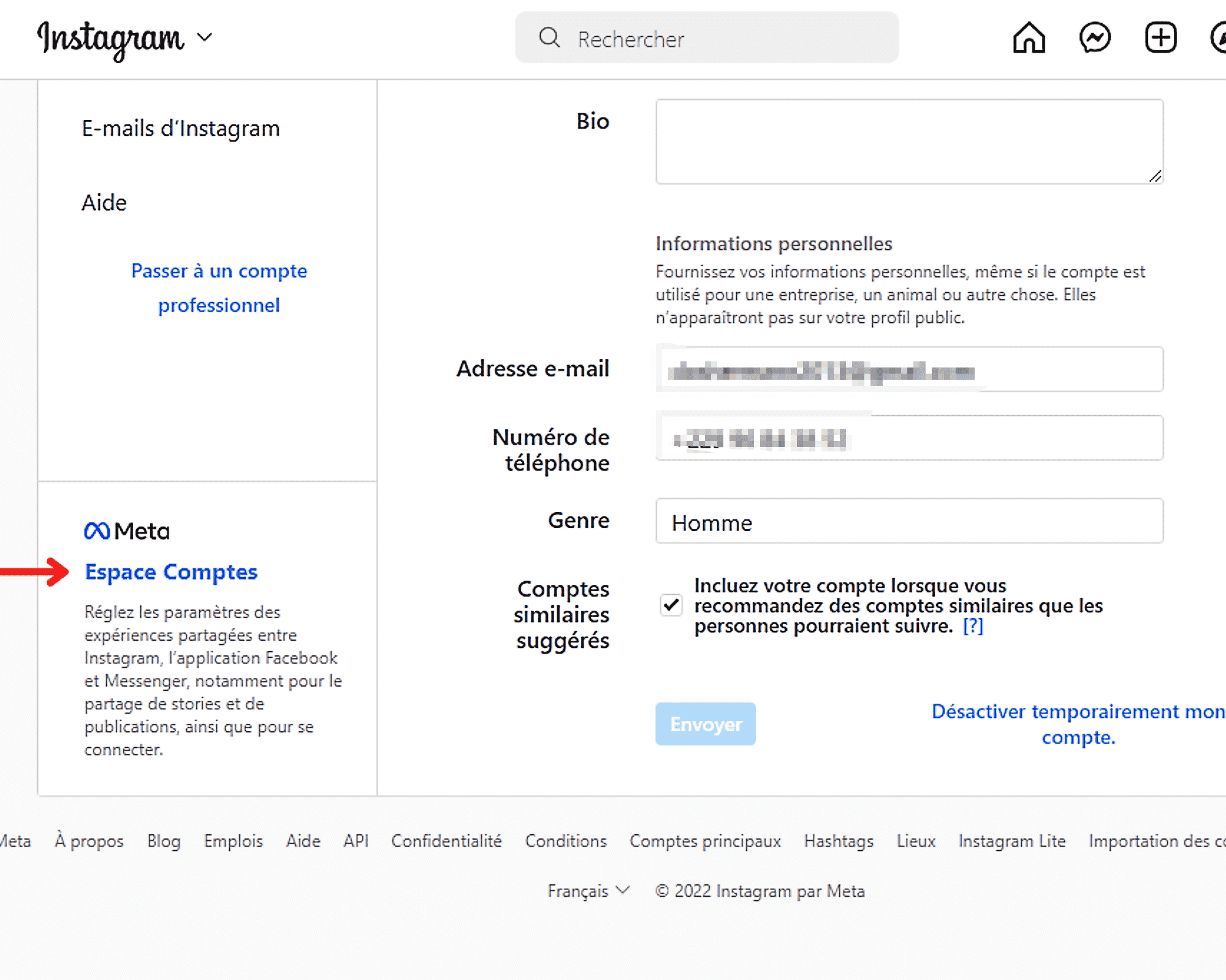 délier-Facebook-et-Instagram-Espace-Compte