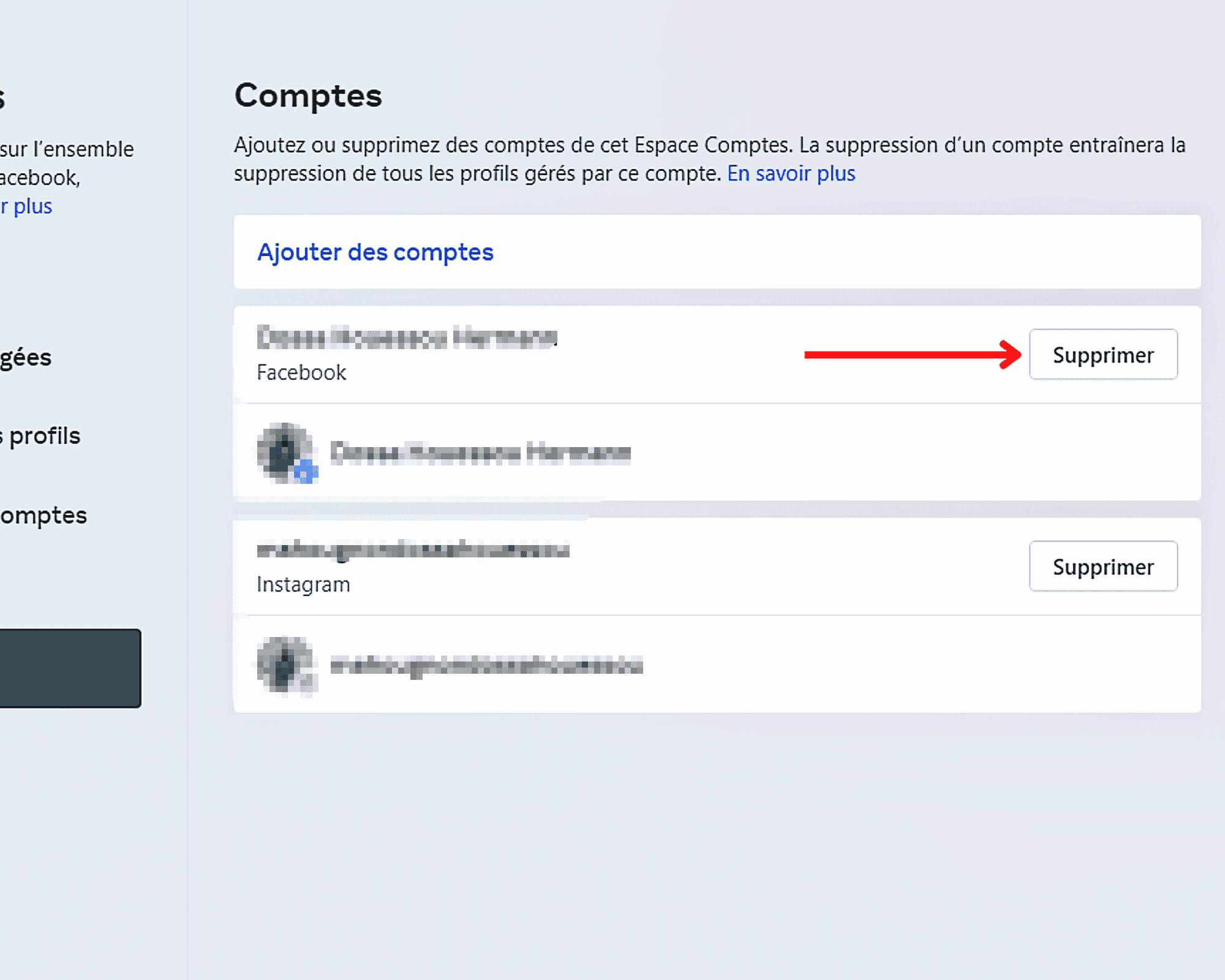 délier-Facebook-et-Instagram-Supprimer