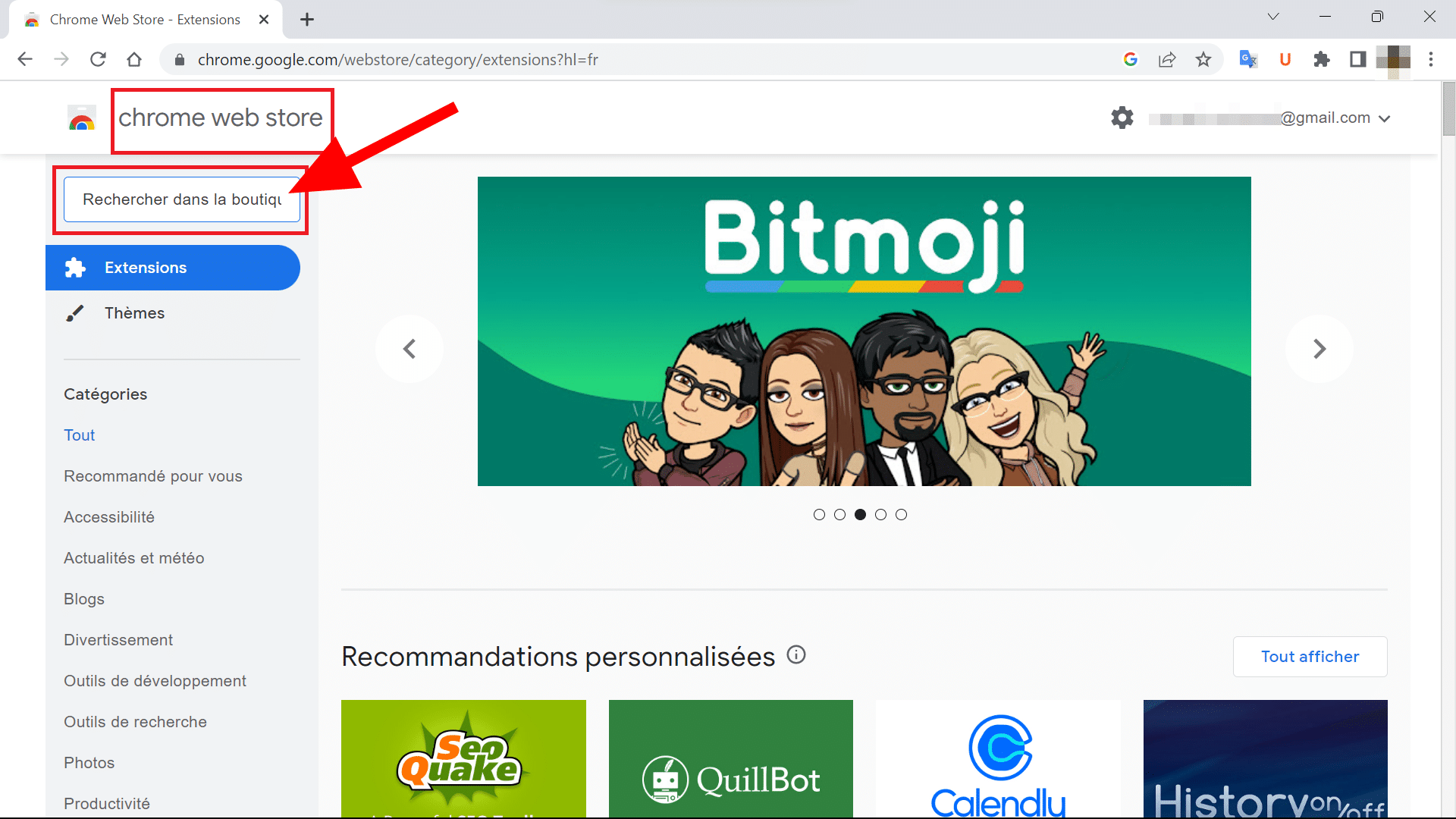 Google extension - Crédit : fredzone.org