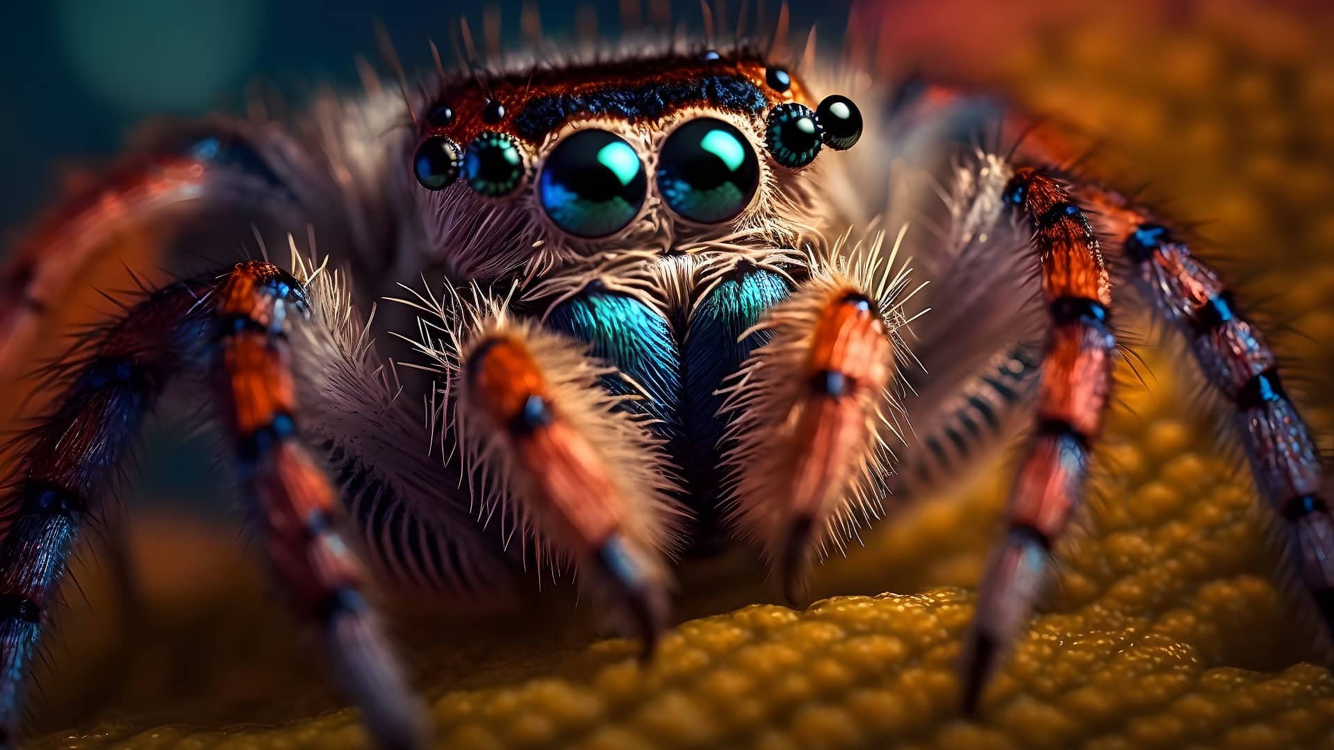 Gros plan sur une araignée sauteuse dans la nature.