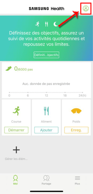 Accéder à votre profil Samsung Health - © Crédit : fredzone.org