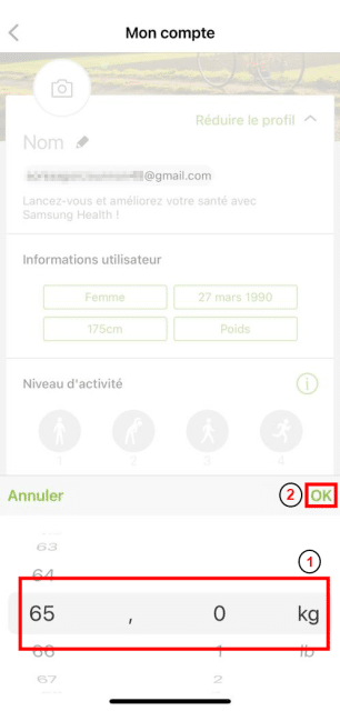 Entrer votre poids - © Crédit : fredzone.org