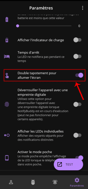 Double tapotement activé - © Crédit : fredzone.org