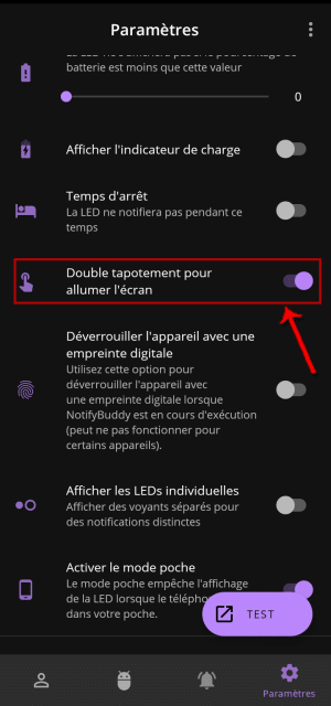 Double tapotement activé - © Crédit : fredzone.org 