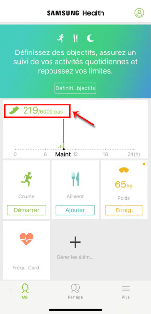 Nombre de pas effectué - © Crédit : fredzone.org