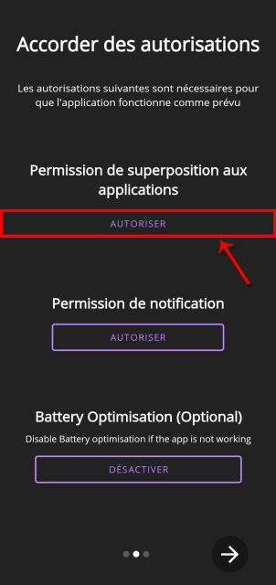 Autoriser la superposition des applications - © Crédit : fredzone.org