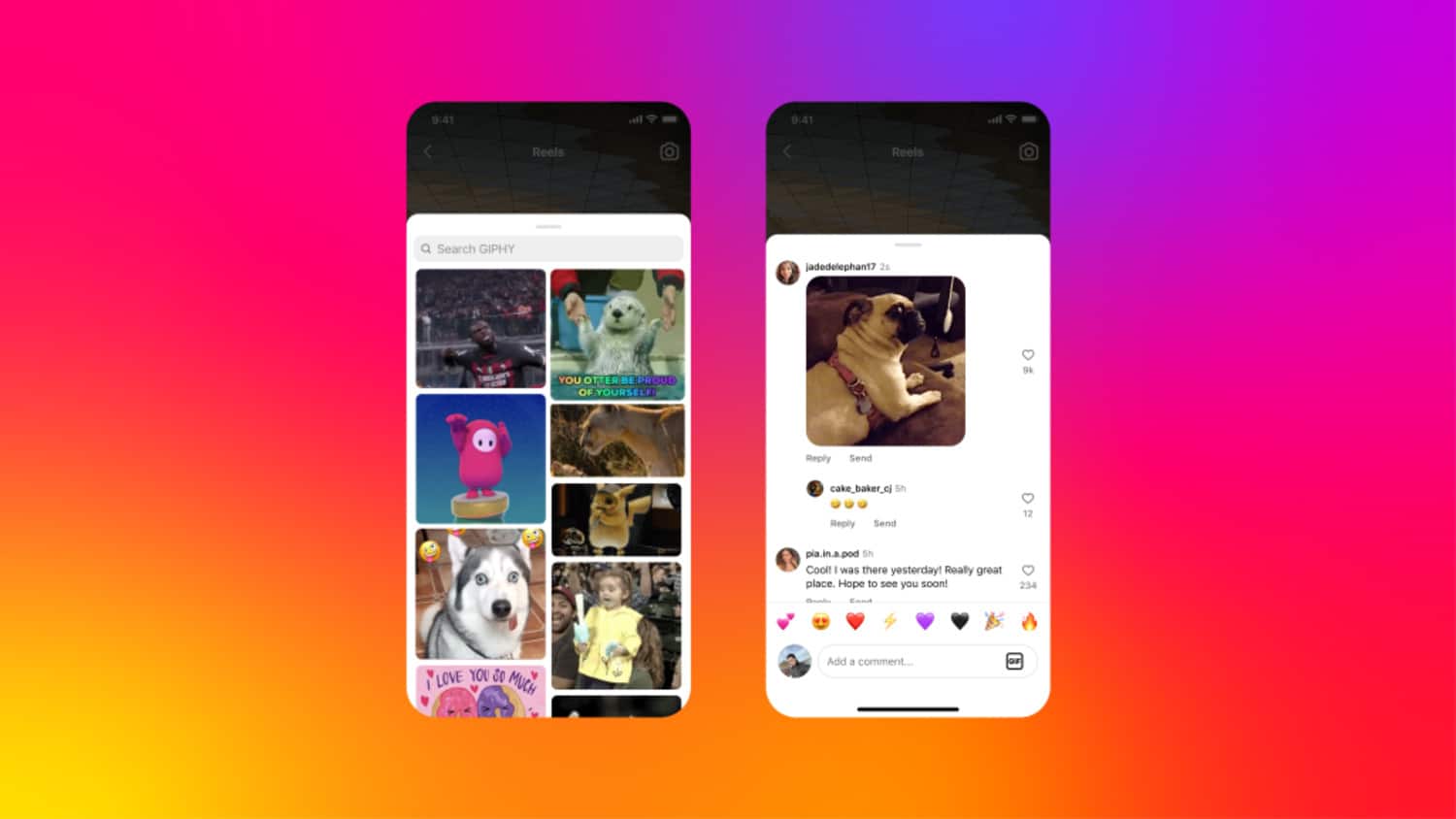 Commentaire GIF Instagram