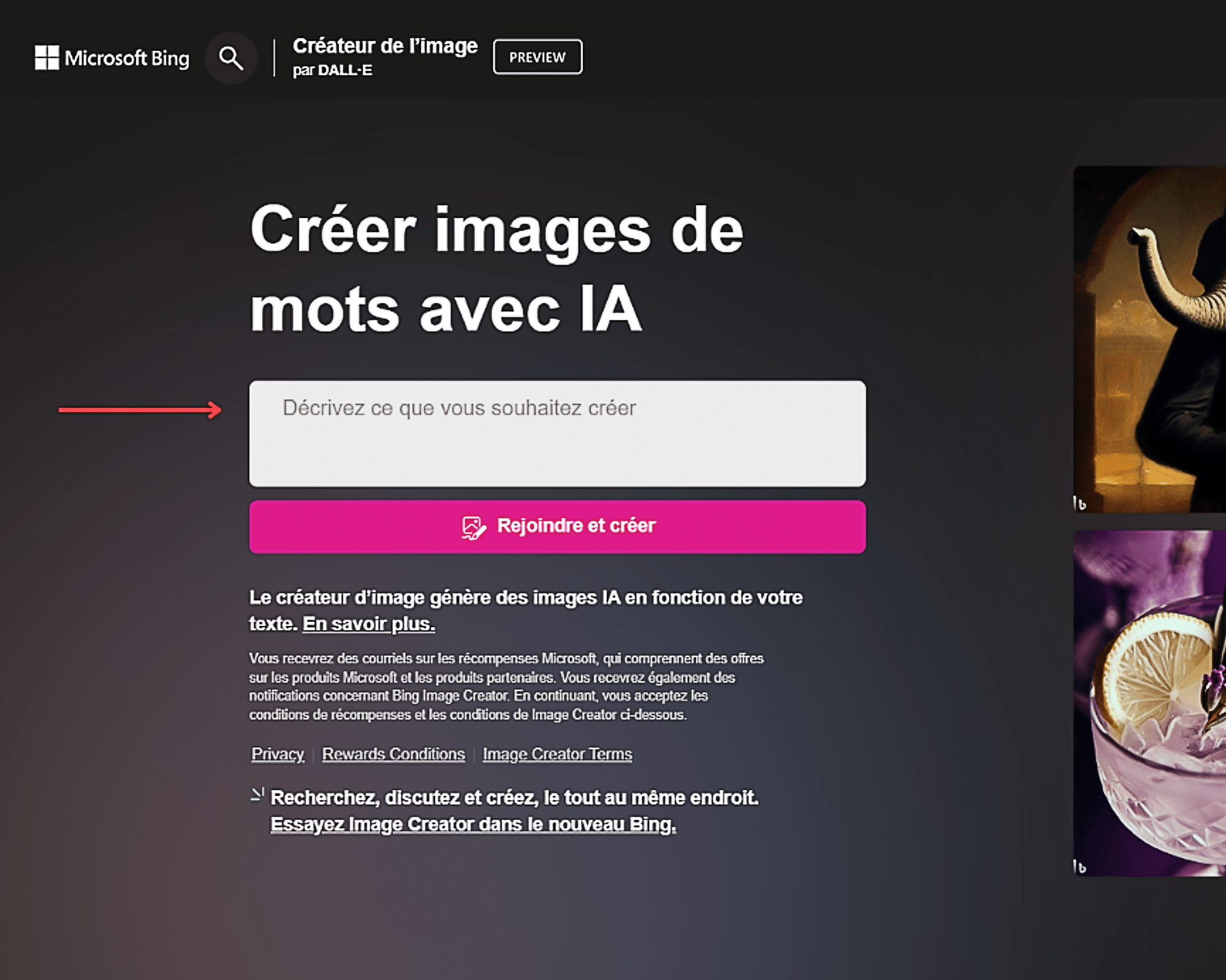 Generer-Images-Microsoft-Bing-Lancement-Description